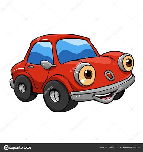 Ilustración del coche rojo de dibujos animados para los niños Vector