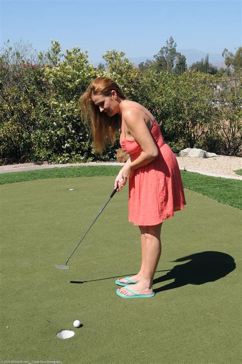 Mature Golfer Elexis Monroe Flashes Hairy Upskirt Before Outdoor Striptease CoedCherry