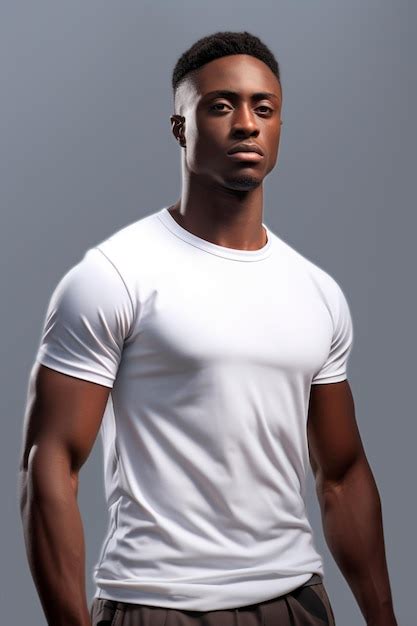 Premium Ai Image Image Of A Black Man Wearing A White Tshirt On A