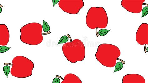 Apple Seamless Pattern Vector Fruit Isolated Cartoon Wallpaper Repeat