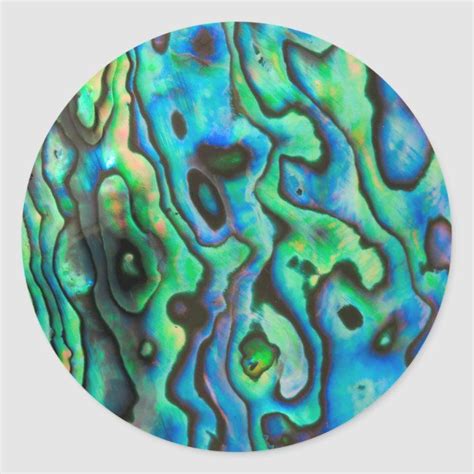 Green Blue Paua Abalone Shell Classic Round Sticker Zazzle Abalone