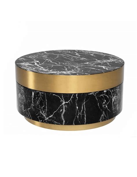 Marquina Black Marble Brass Coffee Table Avant Garde Furniture