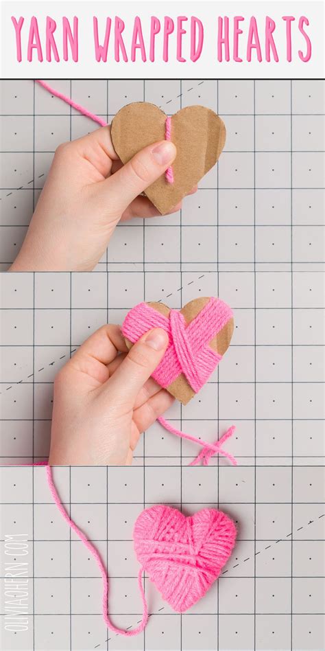 How To Make Yarn Wrapped Hearts Easy Valentine Crafts Valentine