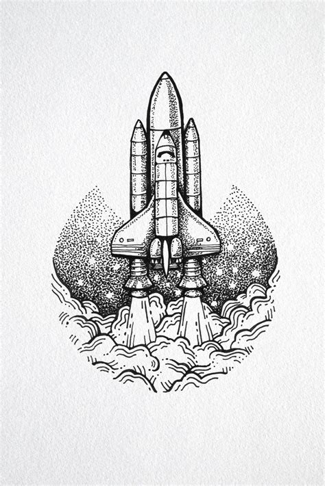 Rocket Taking Off Drawing - Howto Draw