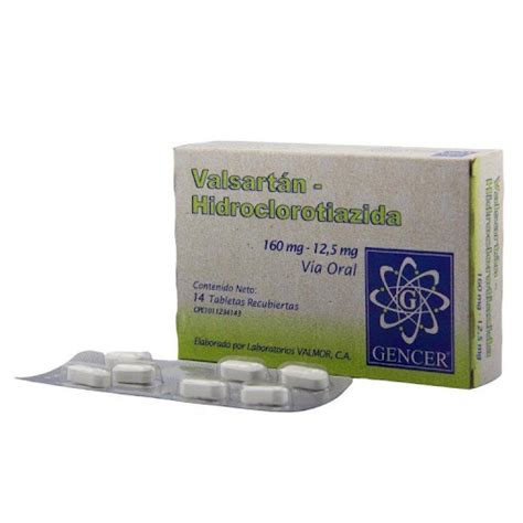 Valsartan Hidroclorotiazida Gencer 160 12 5 Mg X 14 Tabletas Valmor