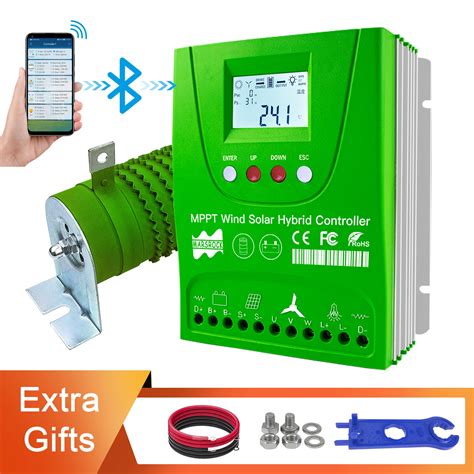 2400W 12V24V48V MPPT Upgraded Hybrid Solar Controller Wind Turbine With