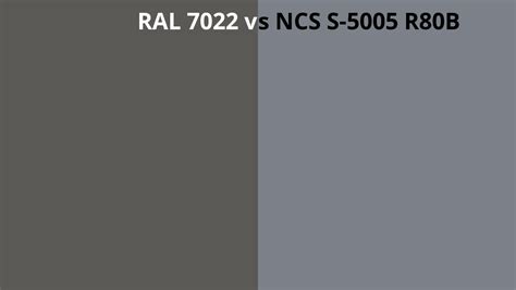 Ral 7022 Vs Ncs S 5005 R80b Ral Colour Chart Uk