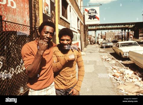 Two Men Posing On A Street In The South Side Of Chicago Illinois May