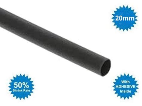 Heat Shrink With Adhesive 20mm Black 12m Comnet Solutions