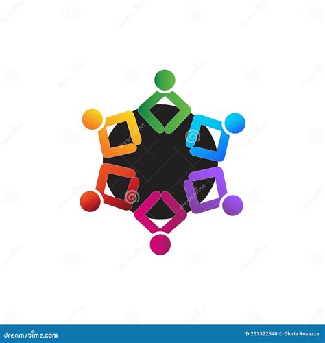 Logo Teamwork Unity Meeting Business People Stock Vector Illustration