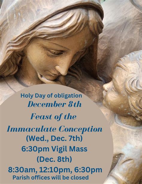 Feast Of The Immaculate Conception St John Vianney Catholic Church