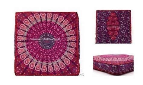 Exclusive Bohemian Large Square Indian Handmade Mandala Floor Cushion