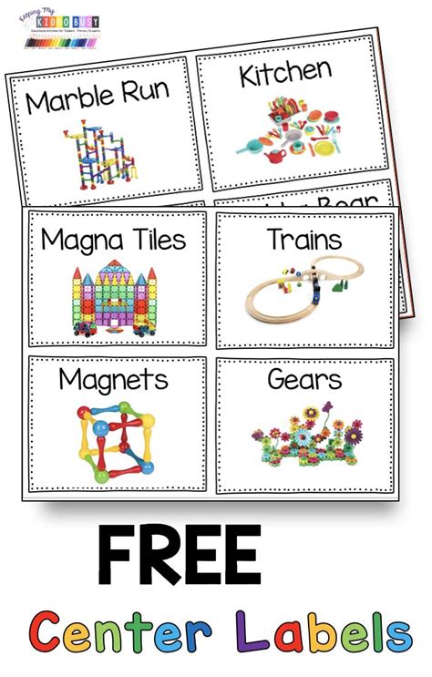 FREE Center Labels Math And Literacy Centers For Preschool Pre K And