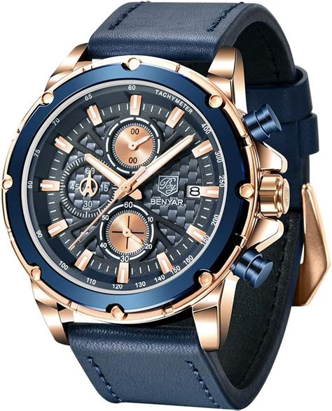 Benyar Montre Homme Analogique Quartz Chronographe Etanche Lumineux