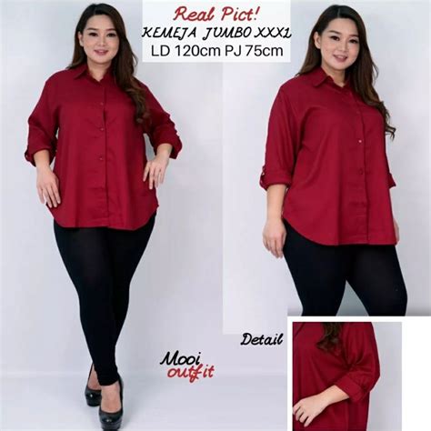 Jual Kemeja Wanita Polos Over Size Bisa Cod Seluruh Indonesia Kemeja