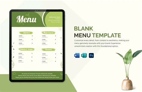 Menu Templates In Word Free Download