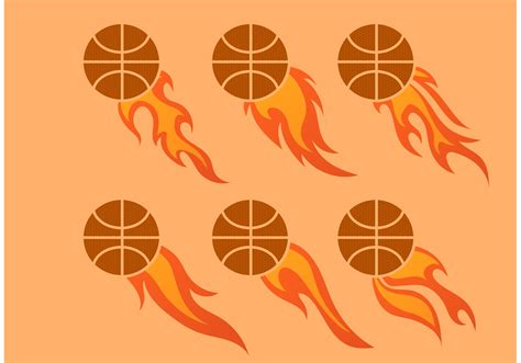 Another Flaming Basketball Vector Set Download Free Vector Art Stock