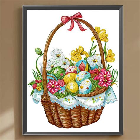 D Diy Partial Special Shaped Drill Diamond Painting Easter Egg Basket