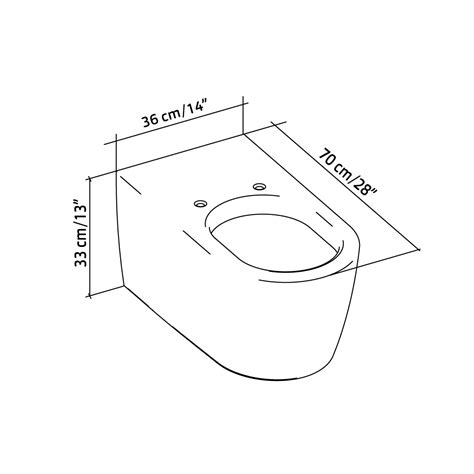 WALL MOUNTED CERAMIC TOILET, length 70 cm – Profilo