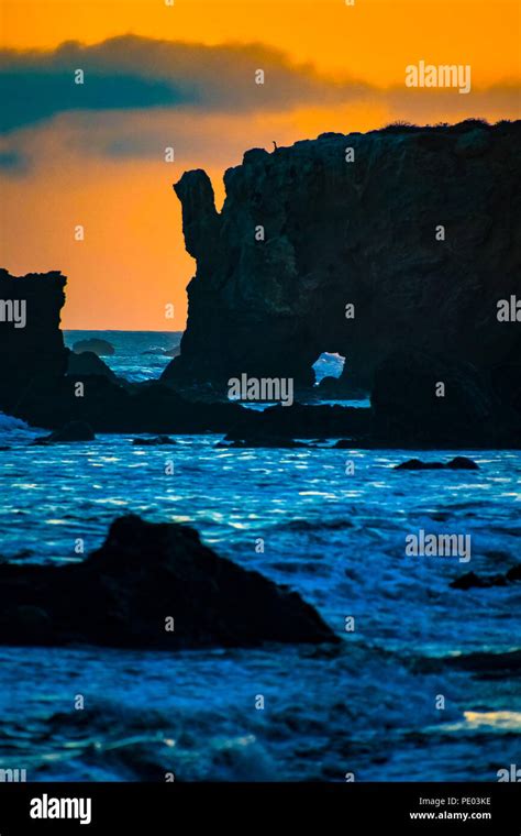 Sunset at El Matador State Beach in Malibu, California Stock Photo - Alamy