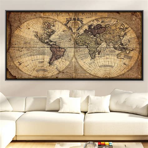 Rustic World Map Canvas – ClockCanvas