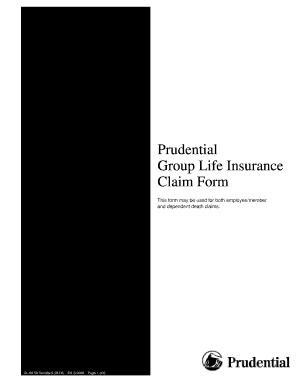 Fillable Online Groupbenefits Prudential Group Life Insurance Claim