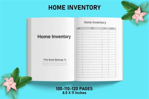 Editable Home Inventory For KDP Interior Graphic By Rahimaartwork077