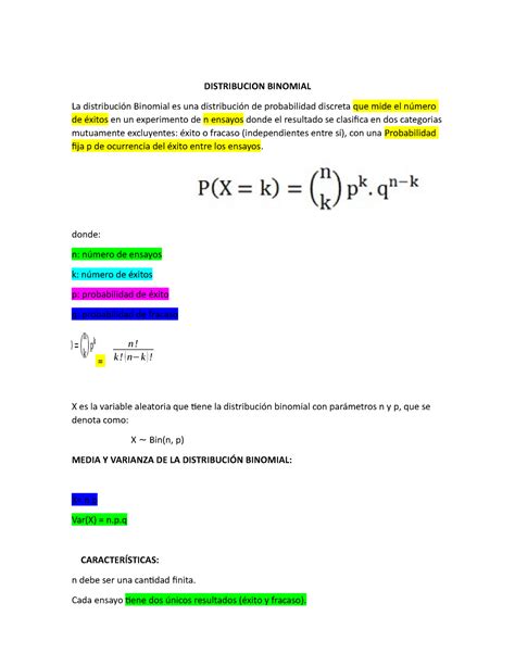 Distribucion Binomial Y Poisson Tyz El Mejor DISTRIBUCION BINOMIAL La