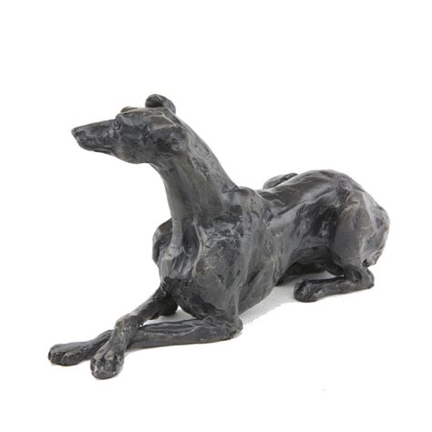 Bronze Dog Sculpture: Lying Greyhound by Sue Maclaurin