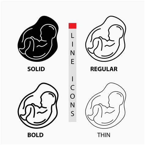 Baby Pregnancy Pregnant Obstetrics Fetus Icon In Thin Regular