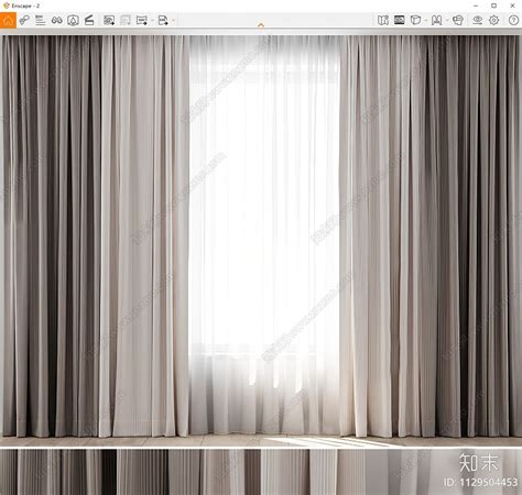 现代布艺窗帘su模型下载【id1129504453】知末su模型网