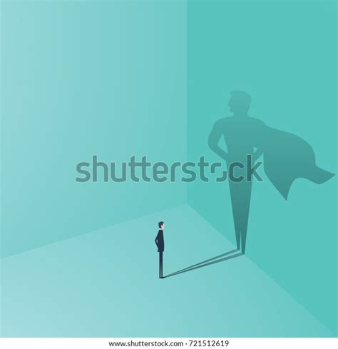 Businessman Superhero Shadow Vector Concept Business Stock Vector