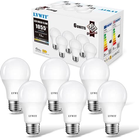 Lvwit Daylight Led E27 Screw Es Light Bulbs 95w A60 Cool White Light Bulbs75w Equivalent