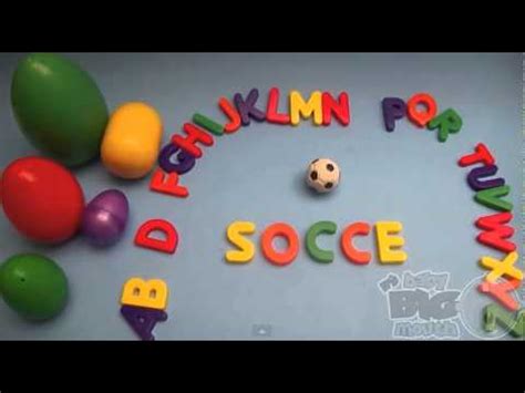 Baby big mouth surprise eggs learn to spell sports - YouTube