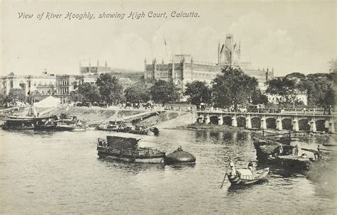 Hooghly River & High Court Kolkata, Old PC 1910 - Past-India