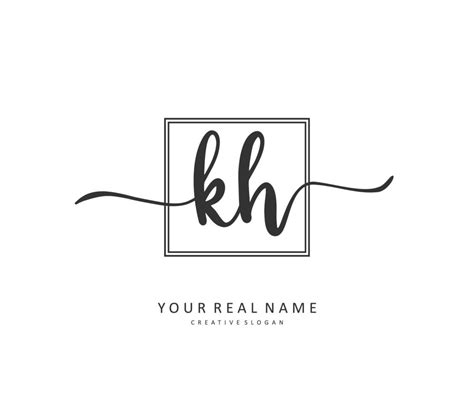 K H Kh Initial Letter Handwriting And Signature Logo A Concept Handwriting Initial Logo With