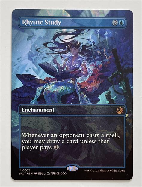 Mtg Rhystic Study Anime Borderless Wilds Of Eldraine Enchanting