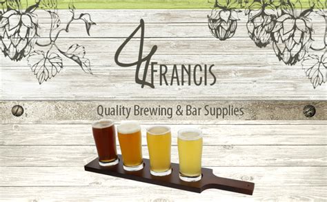 Beer Flight Set With 1 Wooden Flight Paddle And 4 5oz Ounce Glasses Sampler