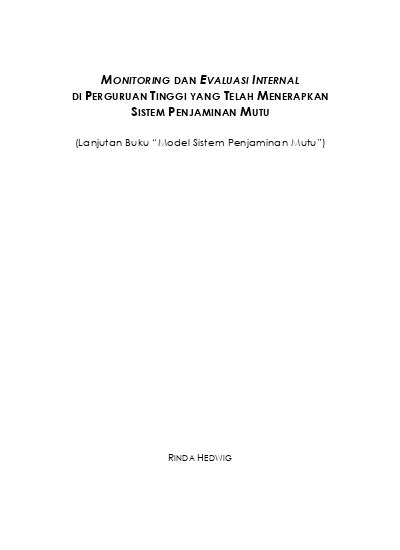 MONITORING DAN EVALUASI INTERNAL SISTEM PENJAMINAN MUTU DI PERGURUAN