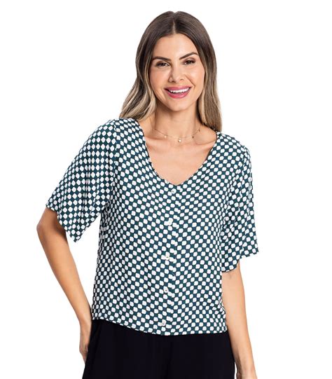 Camisa Feminina Viscose Creponada Rovitex Verde Privalia