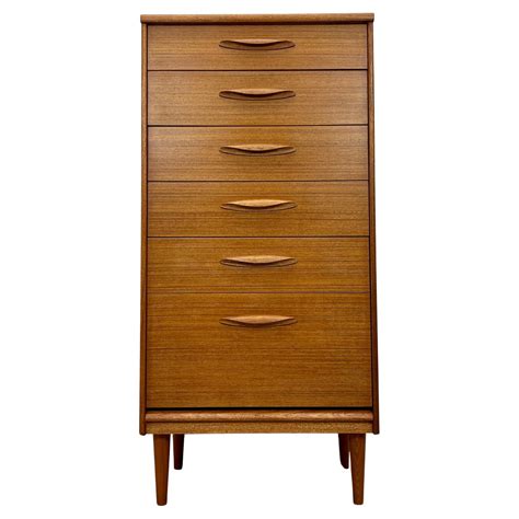 Very Rare Mid Century Retro Vintage Teak Tallboy Chest Of Drawers By