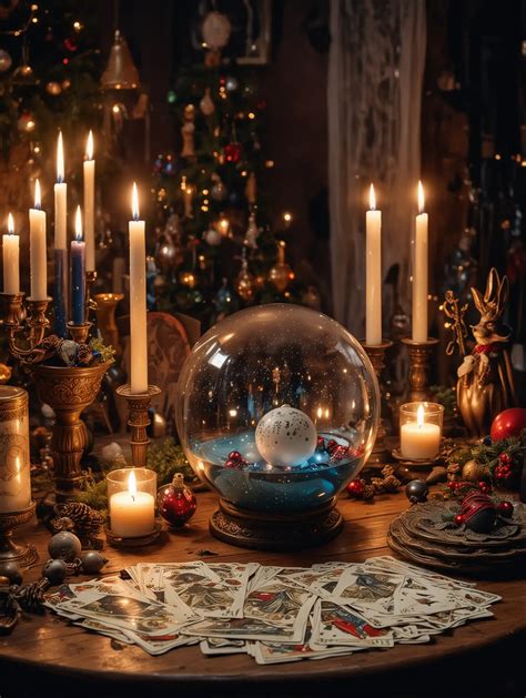 Mystical Christmas Table with Tarot Cards and Magical Decor | AI Art ...