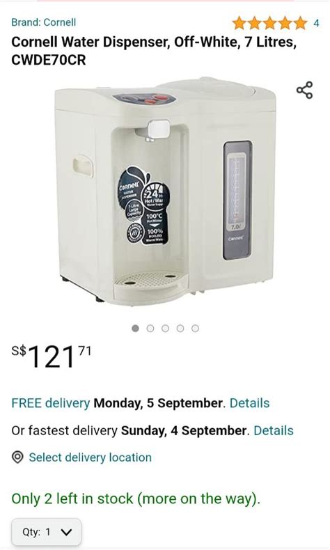 Cornell Hot Water Dispenser 7 Litres TV Home Appliances Kitchen Appliances Water Purifers