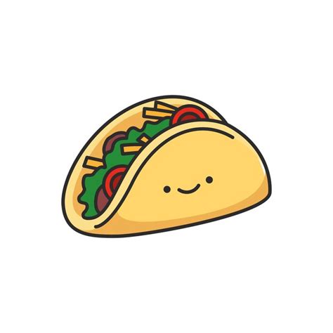 Cone De Taco Ilustra O Vetorial De Fast Food Em Fundo Branco Vetor