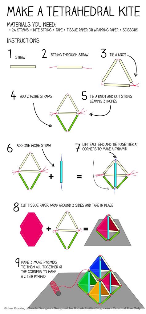 Make A Tetrahedral Kite Printable Kites Craft Kite Making Kite