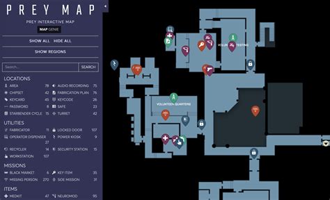 Interactive Map For Prey Includes Neuromods Missing Persons Etc