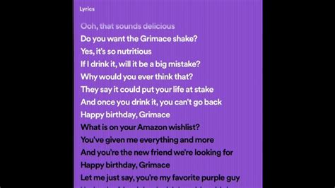 Grimace Shake Song Lyrics Youtube