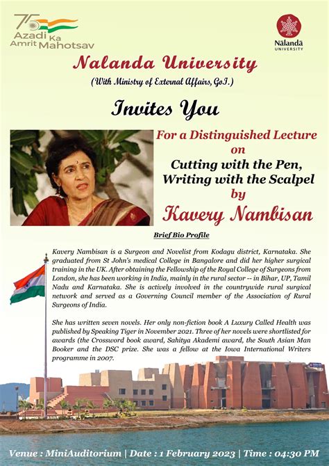 Nalanda University Distinguished Lecture On Cutting With The Pen