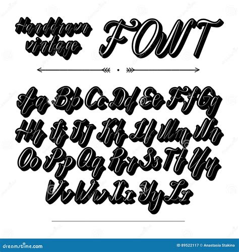 Handwritten Lettering Font Alphabet Stock Vector Illustration Of Calligraphic Collection