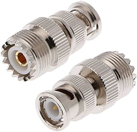 Akozon 2 stücke BNC Stecker auf UHF SO239 PL 259 Buchse Jack RF Koaxial